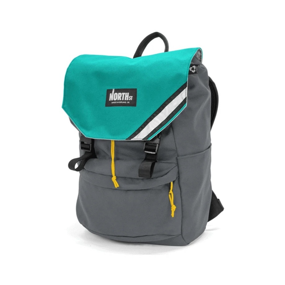 Teal & Gray Men's Roll-Top Backpack